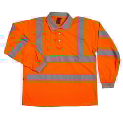 Warrior Unisex Adult Long-Sleeved Safety Hi-Vis Polo Shirt - 3XL, Orange