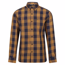 Regatta Mens Lance Checked Shirt - M, Navy/Umber