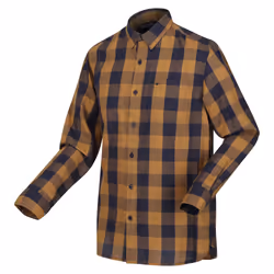 Regatta Mens Lance Checked Shirt - M, Navy/Umber