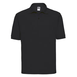 Russell Mens Polycotton Pique Polo Shirt - XS, Black