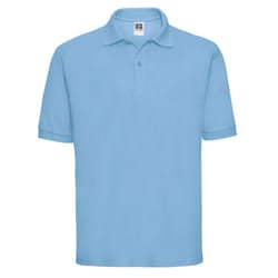 Russell Mens Polycotton Pique Polo Shirt - M, Sky Blue