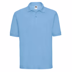 Russell Mens Polycotton Pique Polo Shirt - L, Sky Blue