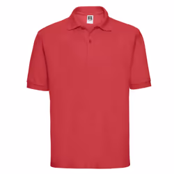 Russell Mens Polycotton Pique Polo Shirt - XS, Classic Red