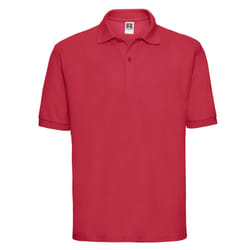 Russell Mens Polycotton Pique Polo Shirt - XS, Classic Red