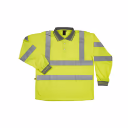 Warrior Unisex Adult Hi-Vis Long-Sleeved Polo Shirt - 3XL, Yellow