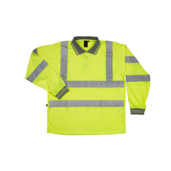 Warrior Unisex Adult Hi-Vis Long-Sleeved Polo Shirt - 3XL, Yellow