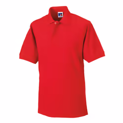 Russell Mens Polycotton Pique Hardwearing Polo Shirt - XS, Bright Red