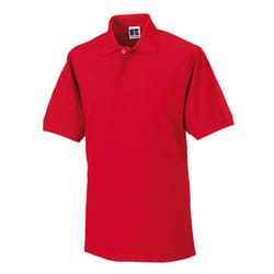 Russell Mens Polycotton Pique Hardwearing Polo Shirt - M, Bright Red