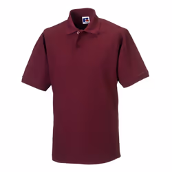 Russell Mens Polycotton Pique Hardwearing Polo Shirt - L, Burgundy
