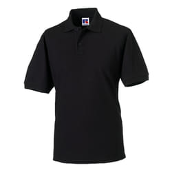 Russell Mens Polycotton Pique Hardwearing Polo Shirt - L, Black