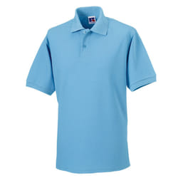 Russell Mens Polycotton Pique Hardwearing Polo Shirt - L, Sky Blue