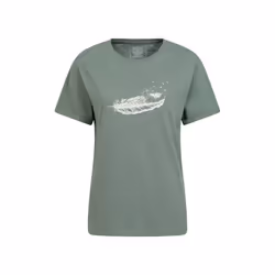 Mountain Warehouse Womens/Ladies Wave Feather Organic Loose T-Shirt - 20 UK, Khaki Green