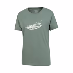 Mountain Warehouse Womens/Ladies Wave Feather Organic Loose T-Shirt - 20 UK, Khaki Green