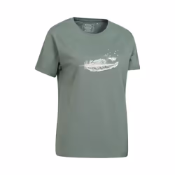 Mountain Warehouse Womens/Ladies Wave Feather Organic Loose T-Shirt - 20 UK, Khaki Green
