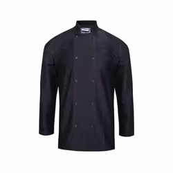 Premier Unisex Adult Wrap Over Long-Sleeved Chef Jacket - XS, Black Denim