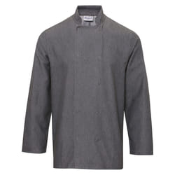 Premier Unisex Adult Wrap Over Long-Sleeved Chef Jacket - M, Grey Denim