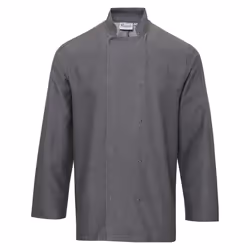 Premier Unisex Adult Wrap Over Long-Sleeved Chef Jacket - XXL, Grey Denim