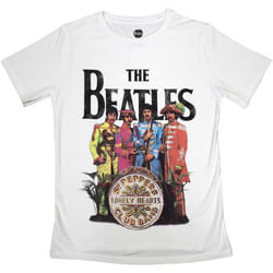 The Beatles Womens/Ladies Sgt Pepper T-Shirt - S, White