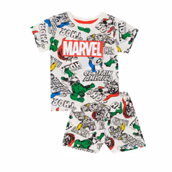 Marvel Boys Superhero Short Pyjama Set - 7-8 Years, White/Multicoloured