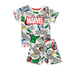 Marvel Boys Superhero Short Pyjama Set - 7-8 Years, White/Multicoloured