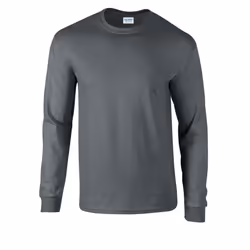 Gildan Unisex Adult Ultra Plain Cotton Long-Sleeved T-Shirt - S, Charcoal
