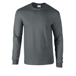 Gildan Unisex Adult Ultra Plain Cotton Long-Sleeved T-Shirt - S, Charcoal