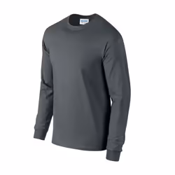 Gildan Unisex Adult Ultra Plain Cotton Long-Sleeved T-Shirt - S, Charcoal