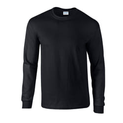 Gildan Unisex Adult Ultra Plain Cotton Long-Sleeved T-Shirt - S, Black
