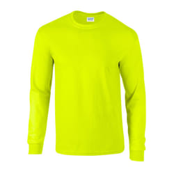 Gildan Unisex Adult Ultra Plain Cotton Long-Sleeved T-Shirt - S, Safety Green