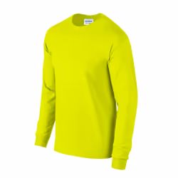 Gildan Unisex Adult Ultra Plain Cotton Long-Sleeved T-Shirt - S, Safety Green