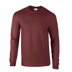 Gildan Unisex Adult Ultra Plain Cotton Long-Sleeved T-Shirt - S, Maroon