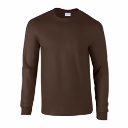 Gildan Unisex Adult Ultra Plain Cotton Long-Sleeved T-Shirt - S, Dark Chocolate