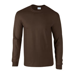 Gildan Unisex Adult Ultra Plain Cotton Long-Sleeved T-Shirt - S, Dark Chocolate