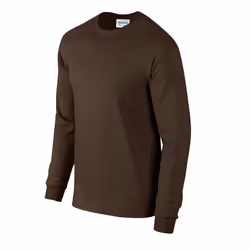 Gildan Unisex Adult Ultra Plain Cotton Long-Sleeved T-Shirt - S, Dark Chocolate
