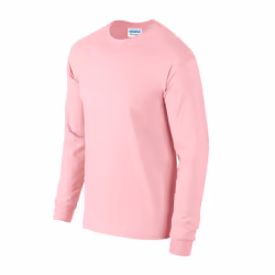 Gildan Unisex Adult Ultra Plain Cotton Long-Sleeved T-Shirt - S, Light Pink