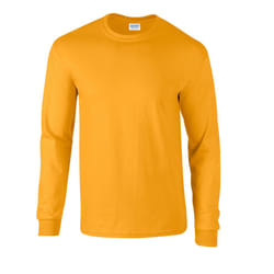 Gildan Unisex Adult Ultra Plain Cotton Long-Sleeved T-Shirt - S, Gold