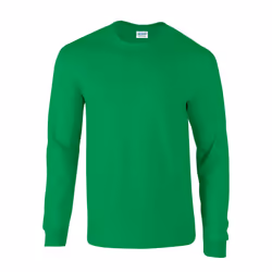 Gildan Unisex Adult Ultra Plain Cotton Long-Sleeved T-Shirt - S, Irish Green