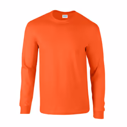 Gildan Unisex Adult Ultra Plain Cotton Long-Sleeved T-Shirt - M, Orange