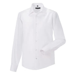 Russell Mens Ultimate Non-Iron Tailored Long-Sleeved Formal Shirt - 17.5in, White