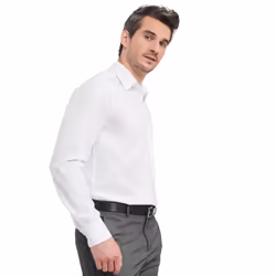 Russell Mens Ultimate Non-Iron Tailored Long-Sleeved Formal Shirt - 17.5in, White