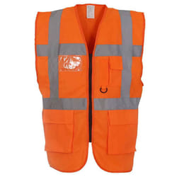 Yoko Unisex Adult Executive Hi-Vis Safety Waistcoat - XL, Orange