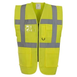 Yoko Unisex Adult Executive Hi-Vis Safety Waistcoat - XXL, Yellow