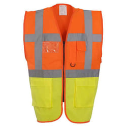 Yoko Unisex Adult Executive Hi-Vis Safety Waistcoat - XL, Orange/Yellow