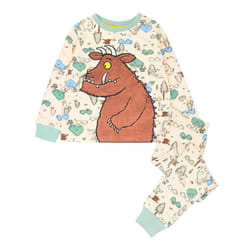 The Gruffalo Childrens/Kids Embroidered Pyjama Set - 3-4 Years, Off White/Sea Green/Brown