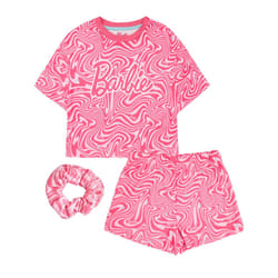 Barbie Girls All-Over Print Short Pyjama Set - 11-12 Years, Pink