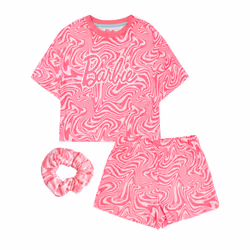 Barbie Girls All-Over Print Short Pyjama Set - 3-4 Years, Pink
