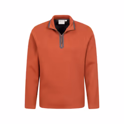 Mountain Warehouse Mens Beta Contrast Zip Top - L, Rust