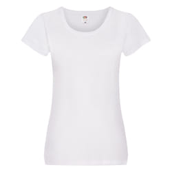 Fruit of the Loom Womens/Ladies Original Plain Lady Fit T-Shirt - 18 UK, White