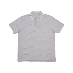 Mantis Mens Tipped Polo Shirt - XXL, Heather Grey/White Melange