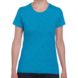 Gildan Womens/Ladies Heather Cotton Heavy T-Shirt - 18 UK - 20 UK, Sapphire Blue Heather